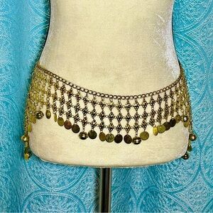 Vintage Coin Belly Dancer Belt with Bells